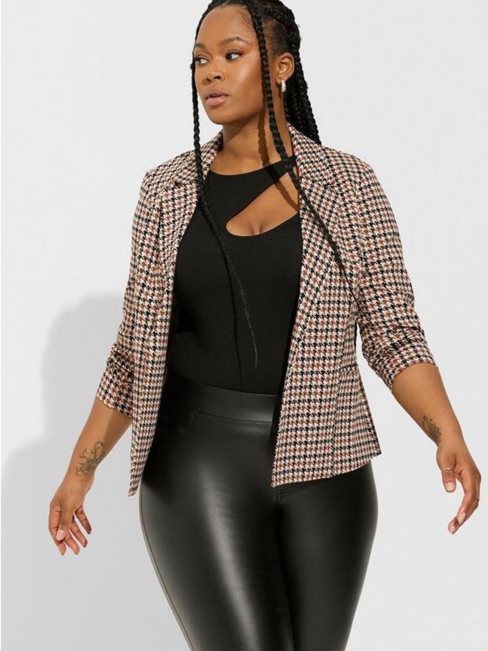 NWT Studio by Torrid Houndstooth Ponte Tailored Blazer Size 2 18/20